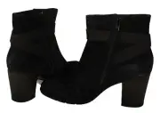 Clarks Enfield Sari Womens Heeled Boot Black Suede US Size 6 M