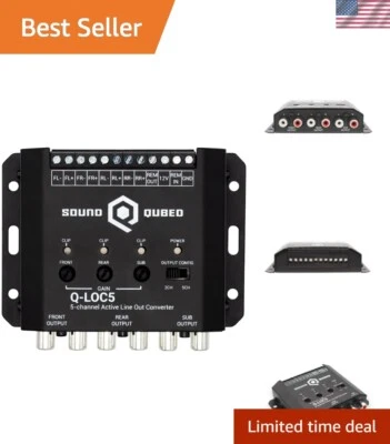Active 5-Channel Car Audio Line Out Convertor - High to Low Head Unit Signal ...