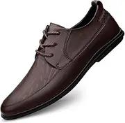 [Generic] Men's Shoes Men Wedding Leather Business Mens Dress Pointed Casual Youth British Style Spring Oxford Shoes,Brown 4,41