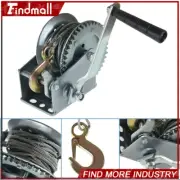 Findmall 1200 lbs Silvery Hand Crank Gear Winch Heavy Duty High Carbon Steel