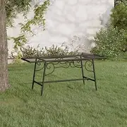 Tree Bench 110 cm Black Steel, Garden Benches