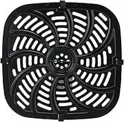 Fryer Replacement Tray Non Stick Grill Pan Crisper Plate with Handle and Rubber Bumper Universal Fryer Accessory for 8qt Fryer Iron Material 25.5x25cm