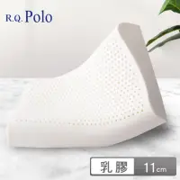 在飛比找momo購物網優惠-【R.Q.POLO】純天然透氣-人體工學型乳膠枕(11cm/