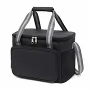 15L Insulated Travel Lunch Bags for Office Women Men,Oxford Cloth Tiffin Bag,Office Insulated Ice Pack for Women,Outdoor Tiffin Bags Color Black