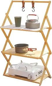 Generisch Camping Foldable Camping Portable Folding Table with Multi-Level Fashionable Compact Camping Shelf and Folding Picnic Table for Outdoor Use and Home