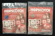 Charles Craft Hopscotch Cross Stitch Fabric 15”x15” Brown/Beige Blue/Beige NOS
