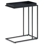 Homesphere Furniture Modern Industrial 18 " Metal Tray Top C Side Table in Black