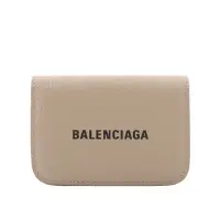 在飛比找環球Online優惠-【BALENCIAGA】經典Logo牛皮壓釦三折短夾(Min