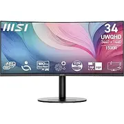 MSI Modern MD342CQP 34" UltraWide USB-C 98W PD Height Adjustable Curved Professional Monitor, WUQHD 3440x1440, VA, Frameless, 120Hz, 1ms, 2xHDMI&DP Port, KVM, USB Hub 2A1B, Speakers, VESA, Black