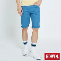 在飛比找momo購物網優惠-【EDWIN】男裝 503基本五袋休閒色短褲(藍色)