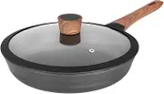 Kleva Range Diamond Earth Premium 28 cm Non-Stick Frying Pan with Matching Glass Lid