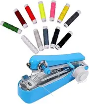 Diy Mini Sewing Machine Portable Household Sewing Tool Metal Pp Material 12 Colored Threads Random Color