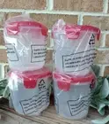 Lock N Lock Food Storage Containers Set of 4 Mini Tall with RED LIDS NEW!