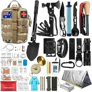 Survival Kit, 249 PCS Emergency kit and First Aid Kit for Outdoor, Survival Gear with Molle System, Professional Outdoor Tool for Camping, Earthquake, Outdoor Adventure, Hiking and Hunting