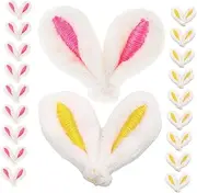 40pcs Plush Bunny Ears Bunny Ear Bow Hair Clip Charm Bunny Ears Hair Clips Cute Rabbit Ear Hairpins Material Small Decor Fluffy Make Kit Rabbit Ears Hair Clips Accessory Has