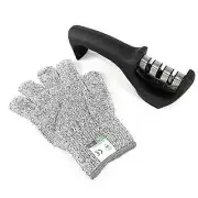4-in-1 Knife Sharpener Kit with Cut-Resistant Glove 3Stage Quality Kitchen knife