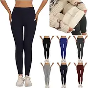 [PLzegus] Fleece Lined Leggings Women, Thermal Warm Winter Tights Butt High Waist Tummy Control Smooth Soft Yoga Pants