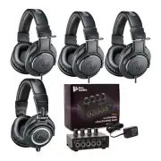 Audio-Technica M-Series ATH-M50X 1 with ATH-M20x 3 and 4-Channel Amp