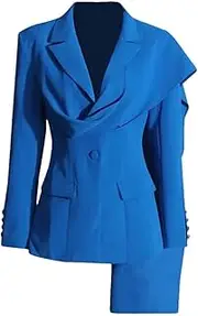 [Zadaos] Women Blazer Elegant Ribbon Stitched Single Breasted Ladies Blazer Coat Slim Suit Jacket