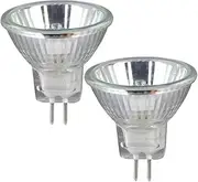2 Pack Clear MR11 12Volt 20Watt G4 Bi-Pin Base, Precision Halogen Reflector Fiber Optic Light Bulb 20W 12V Halogen Bulb UV Glass Cover, Halogen Flood Light Bulb Warm White 3000K Dimmable by BlueX