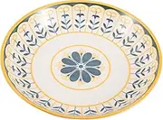Elegant Round Plate Multi-use Salad Serving Bowl Decorative Ceramic Dish for Family Meals Sturdy and Functional