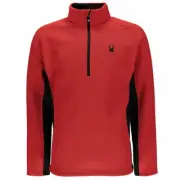 A1 SPYDER Men's RED Black Half zip Fleece Outbound pockets Pullover Jacket M L