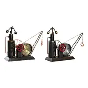 Table Clock Dkd Home Decor 40.5 x 15 x 32.5 Cm Silver Golden Iron Vintage 2 Units