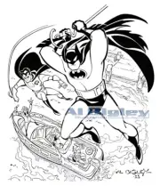 BATMAN-ANIMATED SERIES 90s Custom Batman & Robin vs. Riddler Giant Sketch! DC!