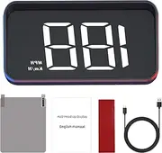 Car Heads Up Display - GPS Hud Display Car Windshield | Large Screen Speedometer Device Angle Adjustable Dashboard Monitor Motorcycle Motorcycle Front Window Projection Gauge