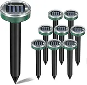 Mole Repellent Solar Powered 4 Pack Sonic Mole Deterrent Spikes,Snake Gopher Vole Repellent for Lawn Garden & Yard,Gopher Deterrent,Groundhog Repeller Black