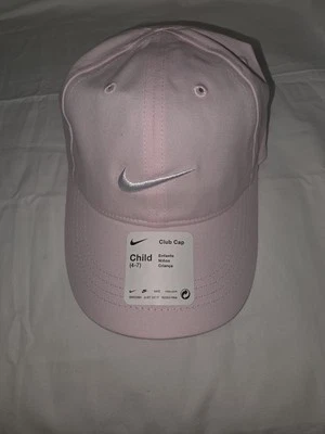 Nike Pink Foam Childrens Youth Adjustable Baseball Cap With Silver Swoosh Logo