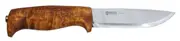 Helle Gaupe310 - 107mm H3LS Triple Laminated Stainless Steel Knife (Curly Birch Handle with Leather Sheath)