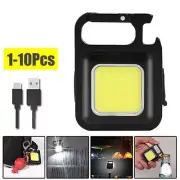 800Lumens Mini COB Flashlights Work Lamp-Rechargeable Light Keychain USB Keyring