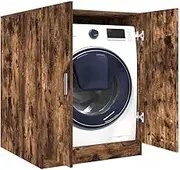 Washing Machine Cabinet Smoked Oak 71x71.5x91.5cm,Washer & Dryer Accessories 29.72KG-813194