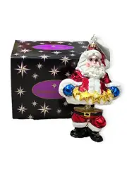 Christopher Radko 2 Piece Star Garland Santa Clause Dangle Ornament ~ New in Box