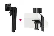 Atdec AWMS-1340 130mm Arm + 400mm Post / 12kg (26.5lb) Flat Screens, 10kg (22lb) Curved Screens + Heavy-Duty F Clamp Desk Fixing, Black