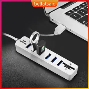 6 Port USB HUB High Speed Splitter Adapter Cable SD/TF Card