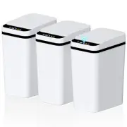 Sleek 2.2-Gallon Motion Sensor Trash Can Set for Modern Homes - White Finish