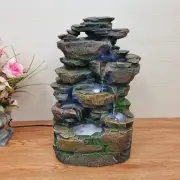 46cm Polyresin Water Fountain, Water Feature with LED Light, Flowing Rocks