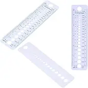 RIZGHWOY Plastic Knitting Needle Gauge Ruler for Sewing Quilting Patchwork, Sizes 2-10mm, Convenient Knitting Gadgets for Knitters and Sewers