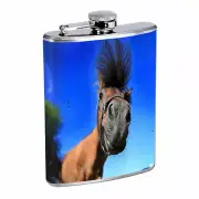 Funny Face Animals D7 Flask 8oz Stainless Steel Hip Drinking Whiskey