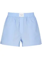 Alexanderwang.t Logo Cotton-poplin Shorts - Light Blue - S (UK8-10 / S) S (UK8-10 / S)