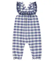 [Tartine et Chocolat] Tartine et Chocolat Baby checked cotton playsuit M 6 blue