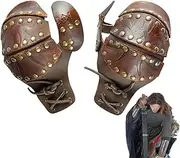 [Generic] Medieval Gauntlets Arm Guard | Adjustable Buckles Medieval Clamshell Gauntlets Guard - Steampunk Men's Armguards Boxing Gloves Retro Gauntlets, Guard Leather