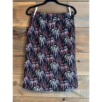 NWT J Crew Floral Novelty Pull-On Stretch Waist Midi Skirt Size S