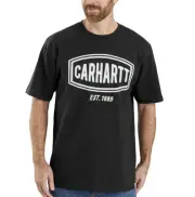 Carhartt Men’s Loose Fit Heavyweight Short Sleeve Logo Graphic T Shirt SZ: S BLK
