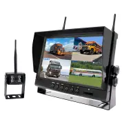 Elinz Digital Wireless 9" Quad Splitscreen Monitor 4CH DVR 1x Reversing CMOS 800TVL Camera 12V 24V 2.4GHz