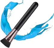 minkissy Makeup Brush Pvc Flat Foundation Brush Synthetic Bristles T-01-366 Black Handle No Fading Hair Dropping for Cosmetics