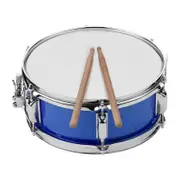 12inch Snare Drum Head with Drumsticks Shoulder Strap Drum Key for Student Band blue