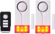 Meichoon Window Door Alarm Wireless for Home Security Sensor Anti Theft Burglar Doorbell Chime DIY Protection Ideal for Pool Garage Apartment and RV with 2 Alarm and 1 Remote Control